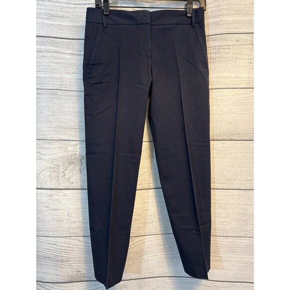 Tory Burch Navy Textured Cropped Pant Size 2 - Picture 1 of 3